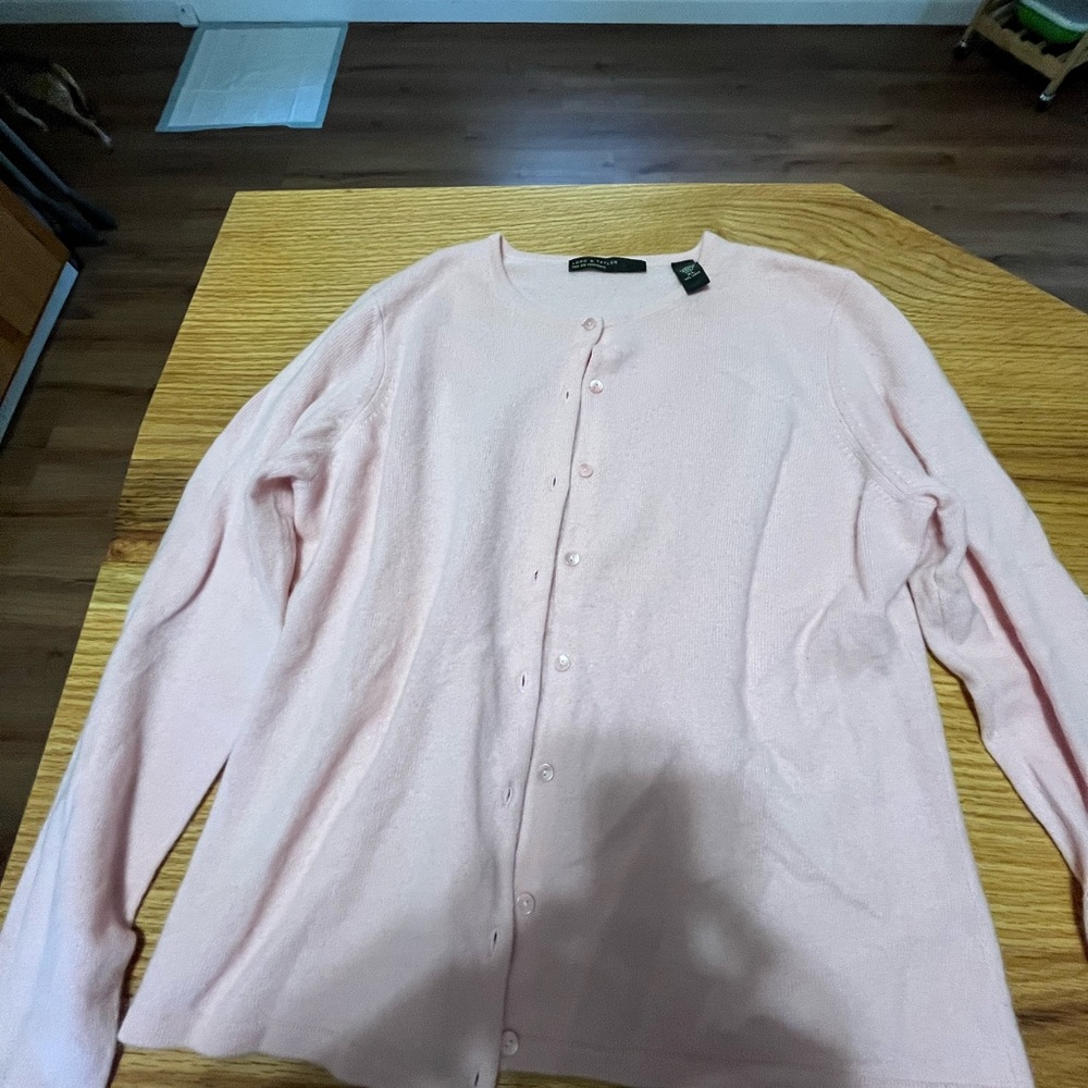 Lord & Taylor XL Baby Pink Cashmere Women's Twin Set Sweaters